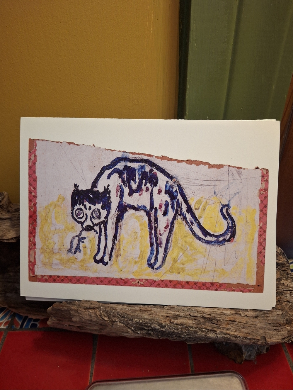 CAT ART 4 PENCIL & WATERCOLOUR PRINT Blank Note Cards No Env. Christian Rohlfs